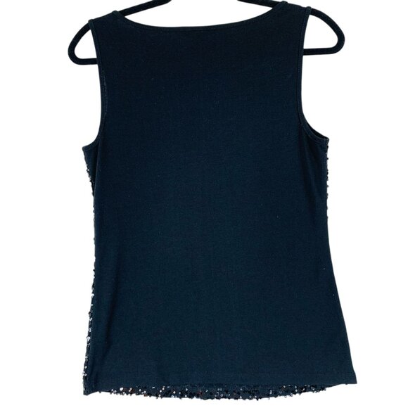 Sequin Embellished Sleeveless Round Neck Tank Top black size small JESSICA - Picture 9 of 15